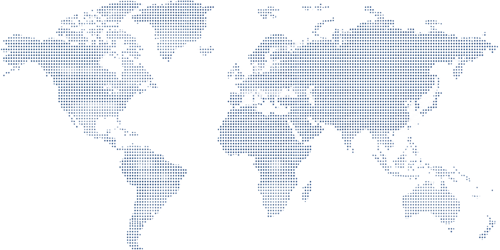 Dotted world map highlighting the regions Precision Estimation serves remotely
